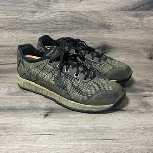 Men's Athletic Sneakers in Olive Green Camo with Black Accents